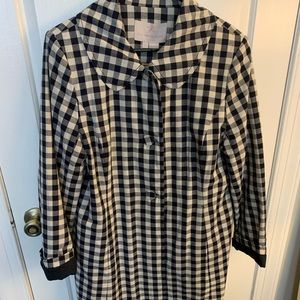 Navy and tan checker coat. New with tags